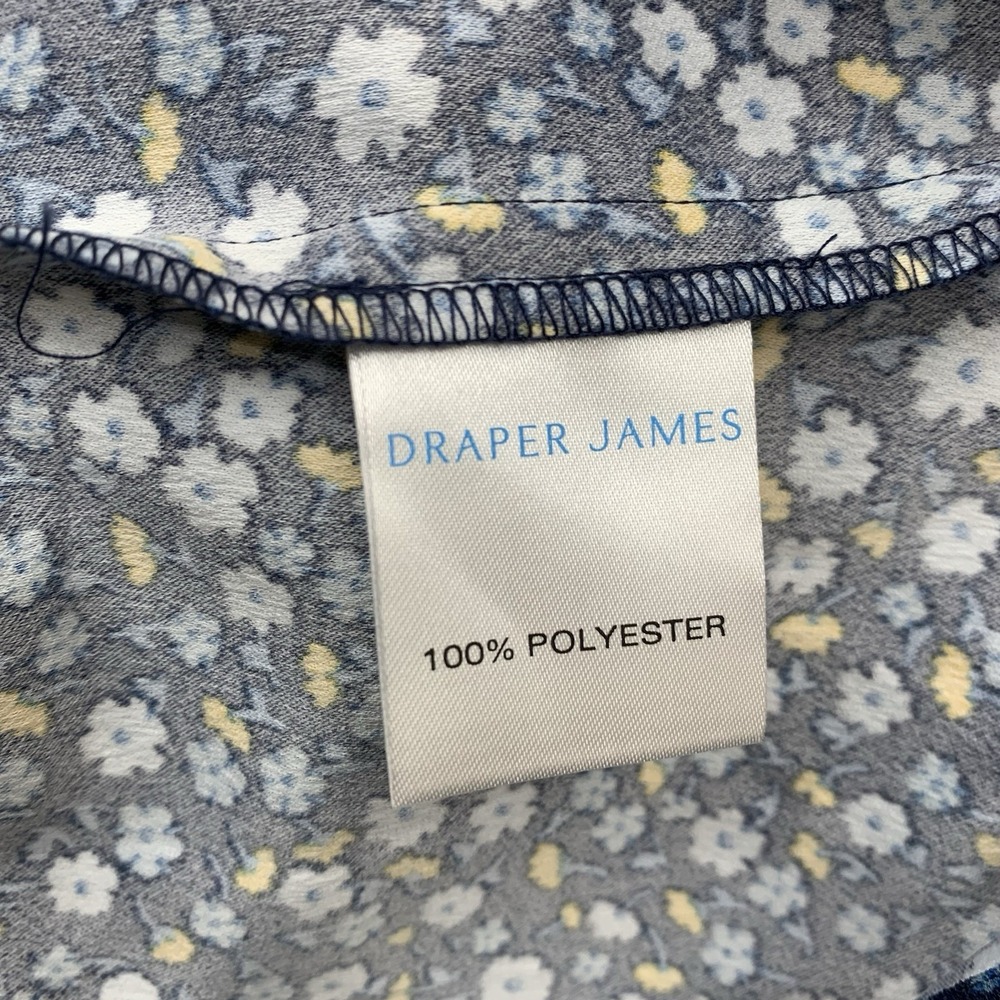 Draper James Blue Floral Dress Women's XL Ruffle Tie Waist Cottagecore - Picture 6 of 7